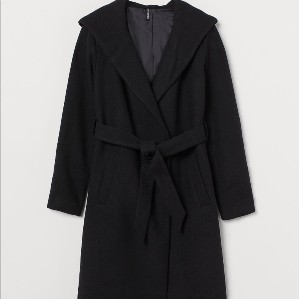 Black hooded pea coat